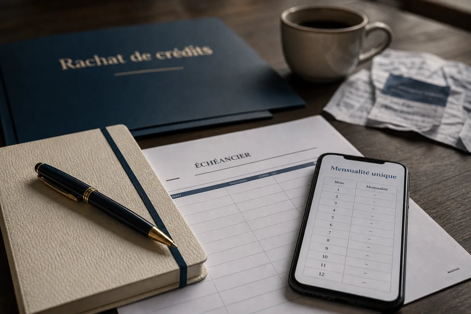 Rachat de dette : mensualité unique et échéancier, frais anticipés