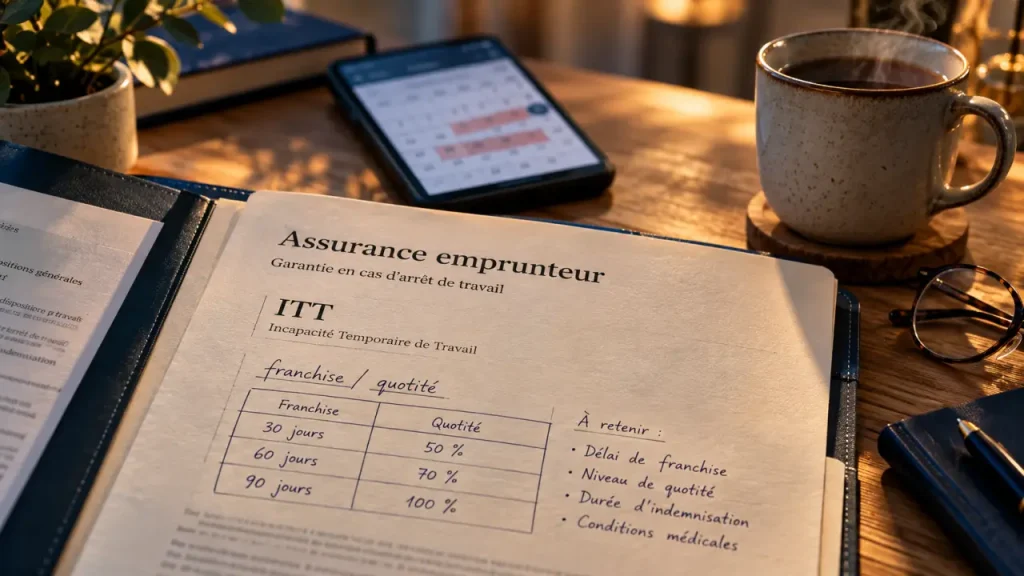 Assurance emprunteur ITT : 90 jours de franchise peuvent laisser vos échéances à votre charge