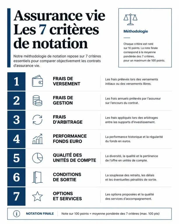 Les 7 critères du comparatif assurance vie UFC-Que Choisir