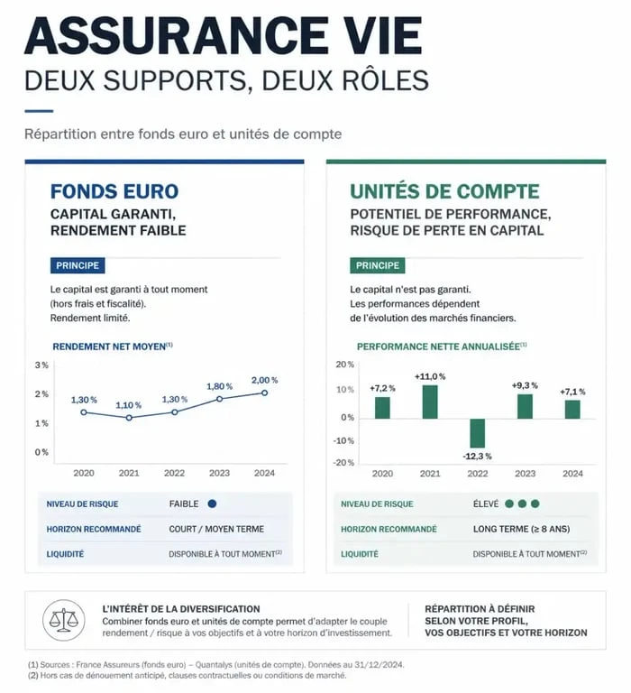 Comparatif fonds euro et unités de compte dans le comparatif assurance vie UFC-Que Choisir