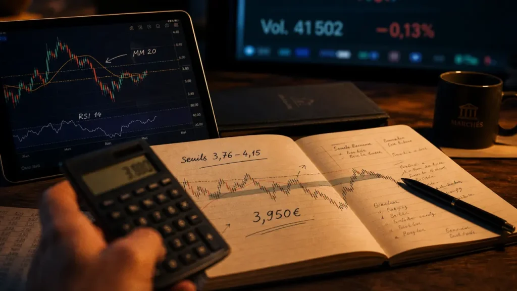 Inventiva en bourse : cours à 3,950 €, résistance à 4,49 et financement jusqu’au T2 2027