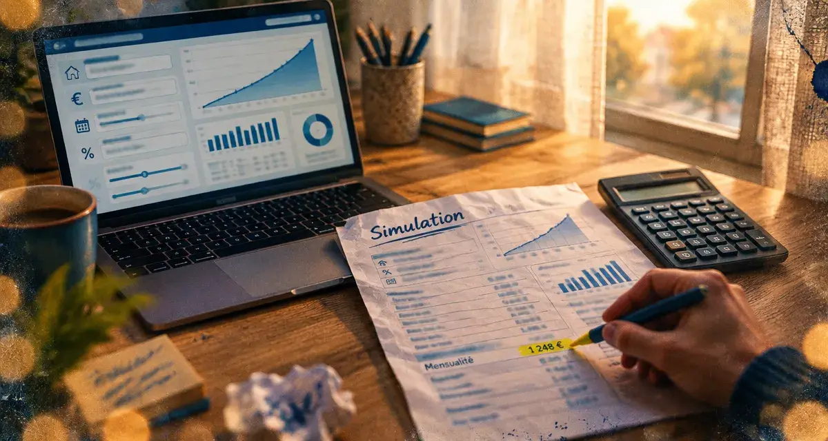 La banque postale crédit immobilier simulation : mensualité calculée sur un ordinateur